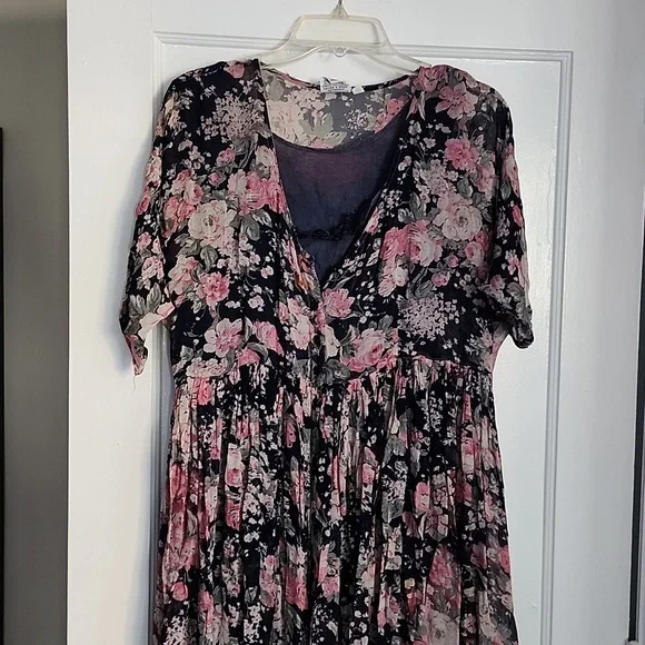 Papillon floral crinkle dress vintage from the 90s - Picture 2 of 14